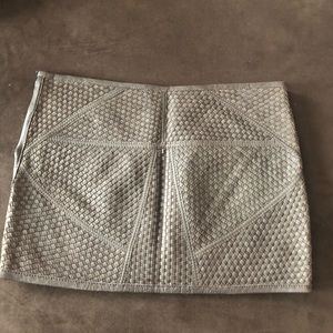 Leather woven mini skirt